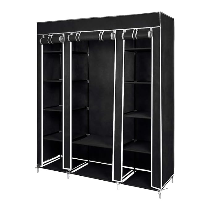 LEMAIJIAJU Canvas Wardrobe NonWoven Fabric Wardrobe Bedroom Furniture