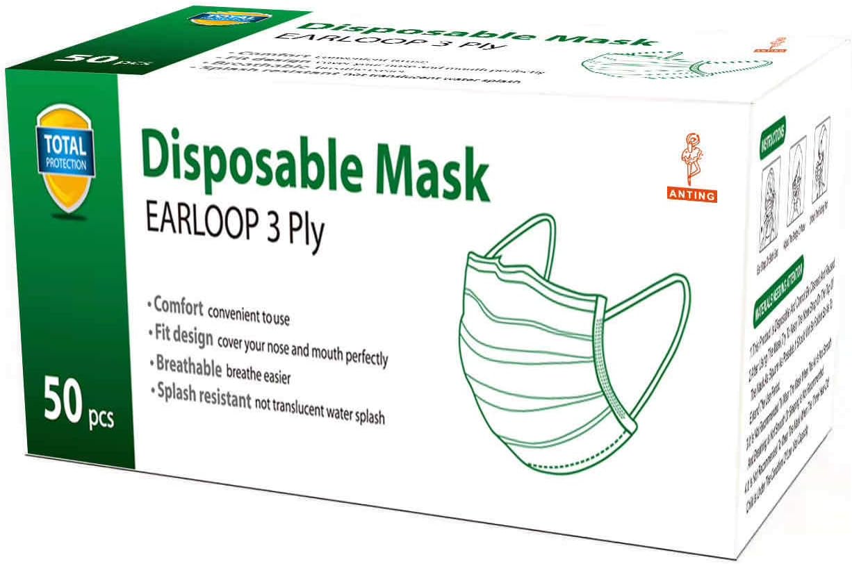Black Color Face Mask,Disposable use (50pcs)