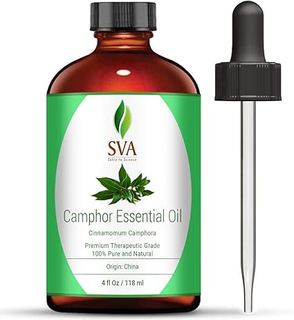 Amazon Com Sva Organics Camphor Essential Oil 118 Ml 100 Pure And Natural Therapeutic Grade Essential Oil Perfect For Aromatherapy Relaxation Skin 4 Ounce Health Personal Care