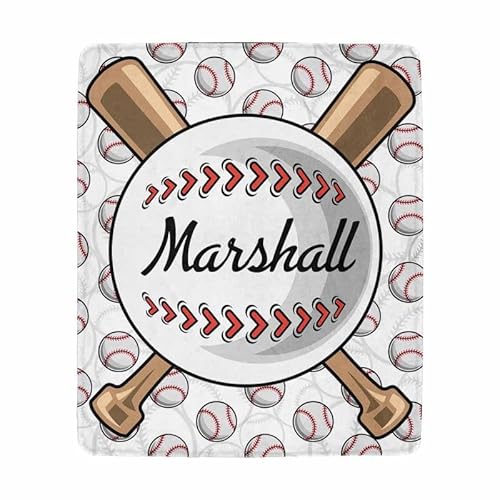 Personalized Sports Baseball Baby Blanket with Name, Custom Kids Baseball  Throw Blanket for Fan Lovers, Customized Baby Blankets for Boys and Girls, 