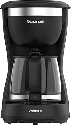 - Cafetera de Goteo 600W, 600 ml, Jarra Cristal, Filtro Permanente
