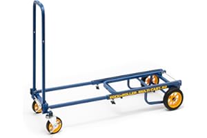 Rock-N-Roller R2RT-BL (Micro) 8-in-1 Folding Multi-Cart/Hand Truck/Dolly/Platform Cart/26" to 39" Telescoping Frame/350 lbs. Load Capacity, Blue