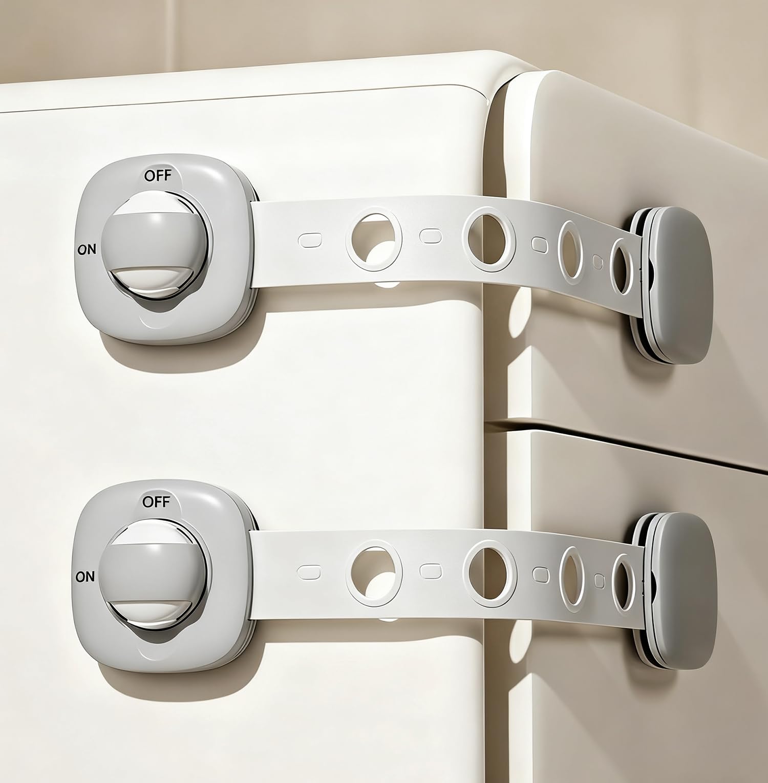 Photo 1 of ?4 Pack? Refrigerator Latch for Kids,Toddlers and Children,Child & Baby Proofing Freezer Door Lock Safe,3M Adhesive Cabinet Drawer Door Latches,Multi-Purpose for Furniture Kitchen Ovens Toilet Seats