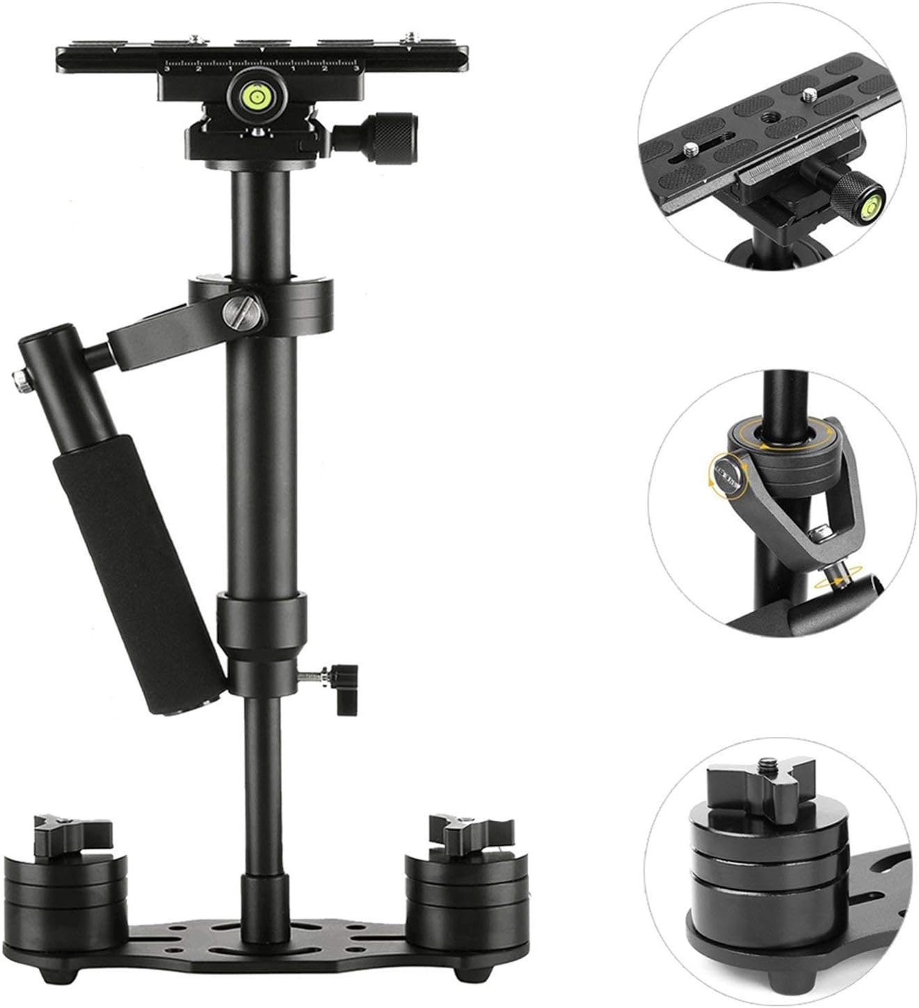 fotowelt S40 Handheld Stabilizer Steadicam Pro Version for Camera Video DV DSLR Nikon Canon, Sony, Panasonic with Quick Release Plate (Black)