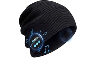 Bluetooth Beanie Hat for Men Women Upgraded 5.0 Winter Music Knit Cap Rechargeable Headphones with Hi-Fi Stereo Speakers for 