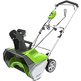 Greenworks 13 Amp 20-Inch Corded Electric Snow Blower-Walk-Behind Snow Thrower with 180° Adjustable Chute & 30FT Throwing Dis