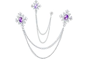 WCRAZYE 2PCS Long Chain Brooch Crystal Tassel Brooch Pin Gem Brooch Fashion Scarf Tie Pins for Women Men Wedding