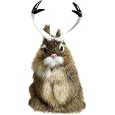 Basuo-9Q Realistic Jackalope Figurine Rabbit w Antlers, Brown | Simulated Wild Animal, Easter Bunny Replica, Lifelike Spring Hare, Home D&eacute;cor