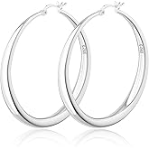 Robaice 925 Sterling Silver Hoop Earrings for Women, Lightweight Hypoallergenic Hollow Circle Hoop Earrings, Fashion Jewelry Everyday Wear or Gift for Her
