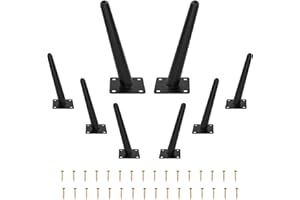 UKOSNA 8pcs 10 Inch Table Legs,Oblique Conical Metal Furniture Legs Black Mid-Century Style Chair Feet Replacement Legs for Sofa Cabinet Coffee Table Chair Cupboard Couch Ottoman Nightstand Bookshelve