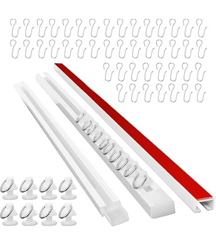 TUAKIMCE 9.8-Foot Self-Adhesive Curtain Track – No-Drill, Damage-Free PVC Track For Ceiling Or Wall, Includes Hooks, Rollers, Connectors, And End Caps