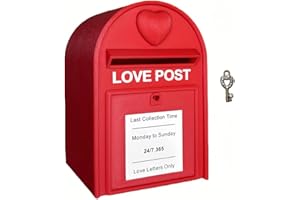 INFMETRY Red Mail Box with Lock-Mini Love Letter with Envelope, Gifts For Boyfriend Girlfriend