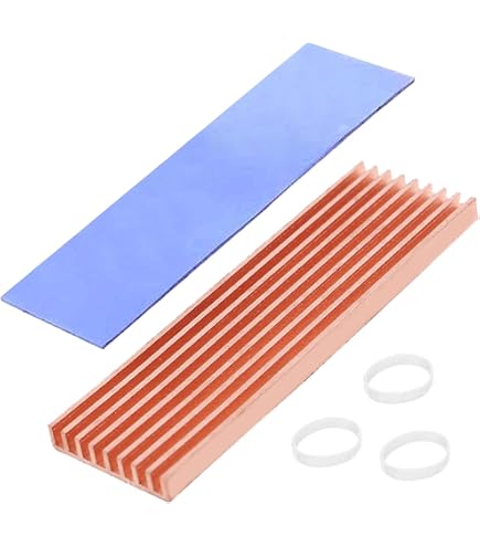 Copper Graphene Heatsink For M.2 SSD - 70x20x4mm With Thermal Pad & Rubber Rings