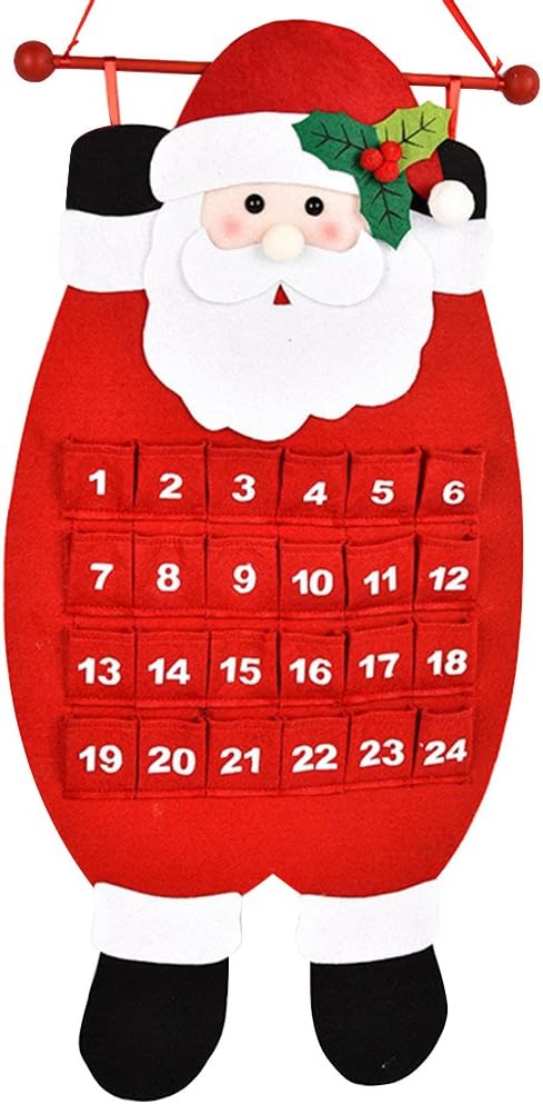 Christmas Countdown Advent Calendar OULII Hanging Santa Claus Decoration Ornament