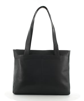 Prato Damen Schultertasche Shopper Leder Schwarz
