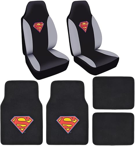 Amazon Com Bdk Superman 6pc Heavy Duty Carpet Car Floor