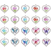 KISSITTY Rhinestone Alloy Charms for DIY Necklace Bracelet Earring Jewelry Making