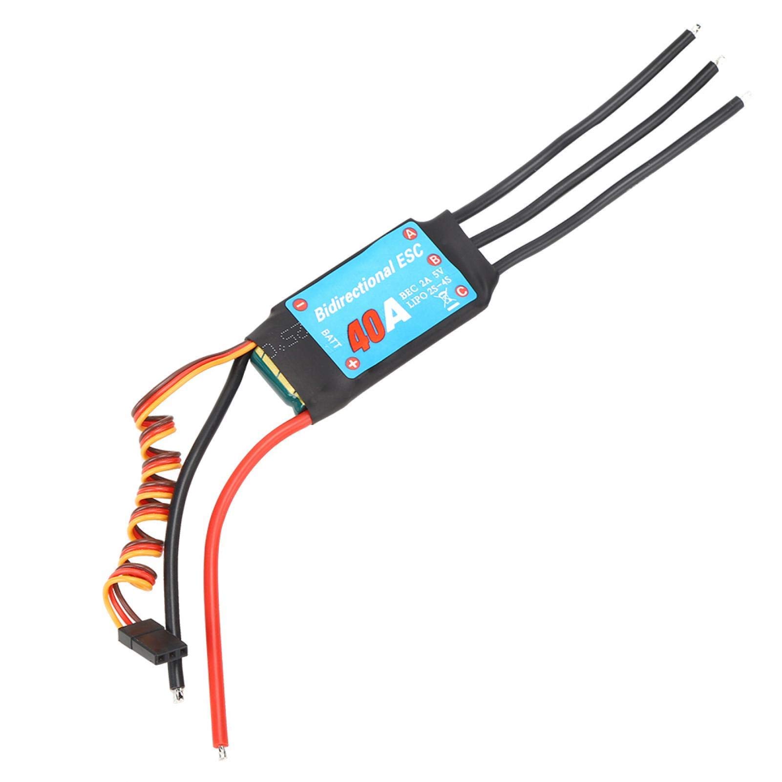 DAUERHAFT Brushless ESC, 30A Two-Way Electronic Speed Controller for RC Car, Ships, Underwater Propellers