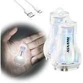 ASNAME Mini Lantern LED Flashlight, Small Keychain Flashlight Rechargeable USB, Waterproof Pocket Purse Light with Magnetic for Camping Nighttime, EDC Gear Tools Keychian Light (White-2Pcs)