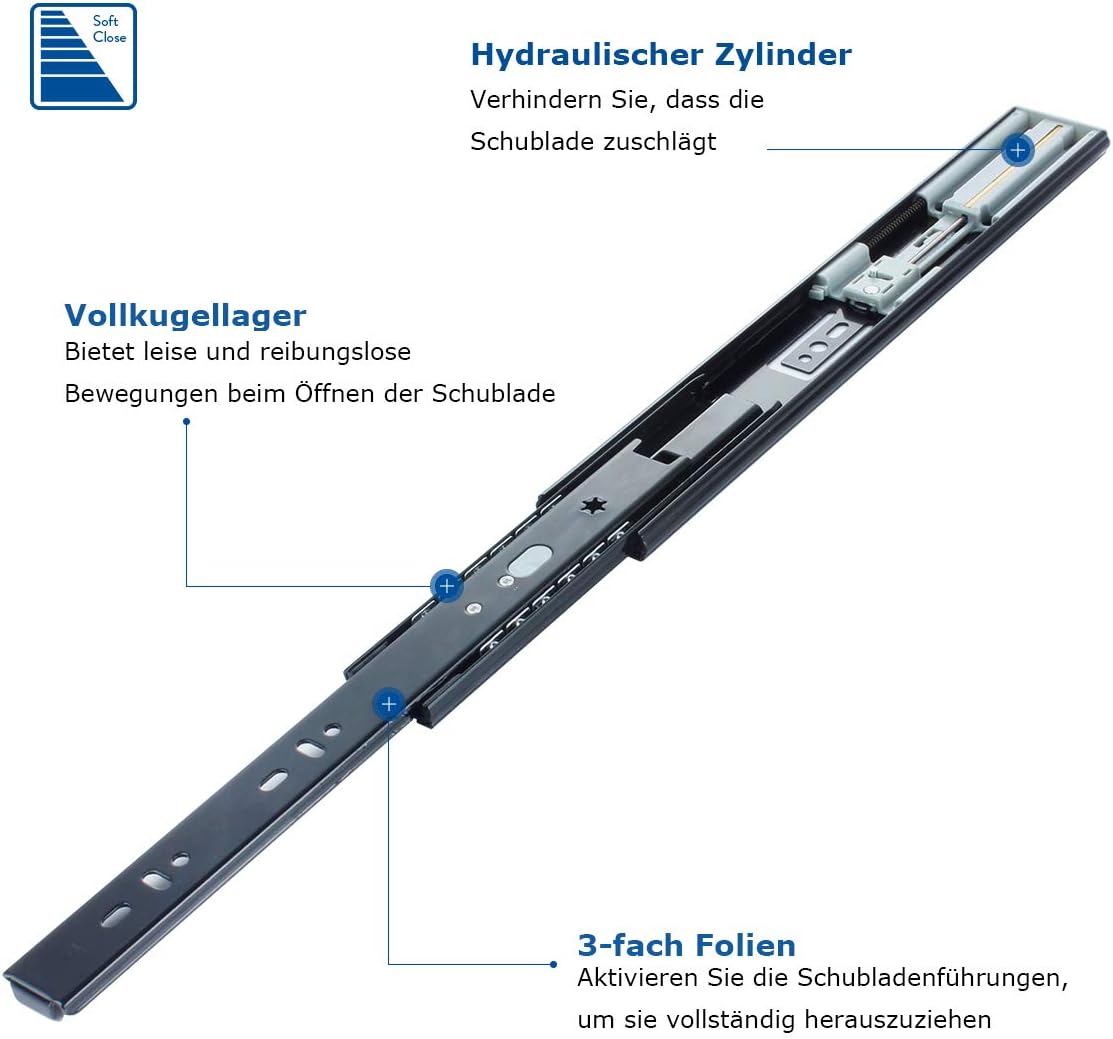 Schwarzes metall 2er-Pack Schwerlast 45kg Ladekapazität Seitliche