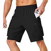 S Spowind Men's Hiking Cargo Shorts Quick Dry Lightweight Summer Travel Shorts with Zipper Pockets for Camping Fishing Golf