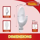 Ainiv 2-Pack Large Hooks with Adhesive Strips Damage-Free 2.5KG view 2