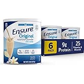 Ensure Original Vanilla Nutrition Powder, Small Meal Replacement, 6 Pack | When Mixed, Each Adult Nutritional Drink has 9g Protein, 25 Vitamins &amp; Minerals, and 250 Calories makes 42 Nutrition Shakes