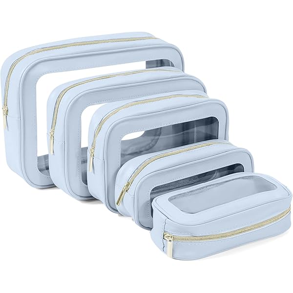 Amazon.com | WELPIRT 4 pcs Clear Zipper Pouches,Hard Shell Zipper