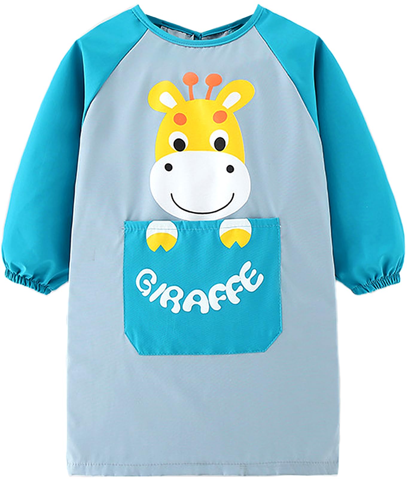 HIQUACC Kids Waterproof Art Smock with Long Sleeves - Graffiti Painting Crafting Apron for Toddlers Children (Blue-M) — image 1
