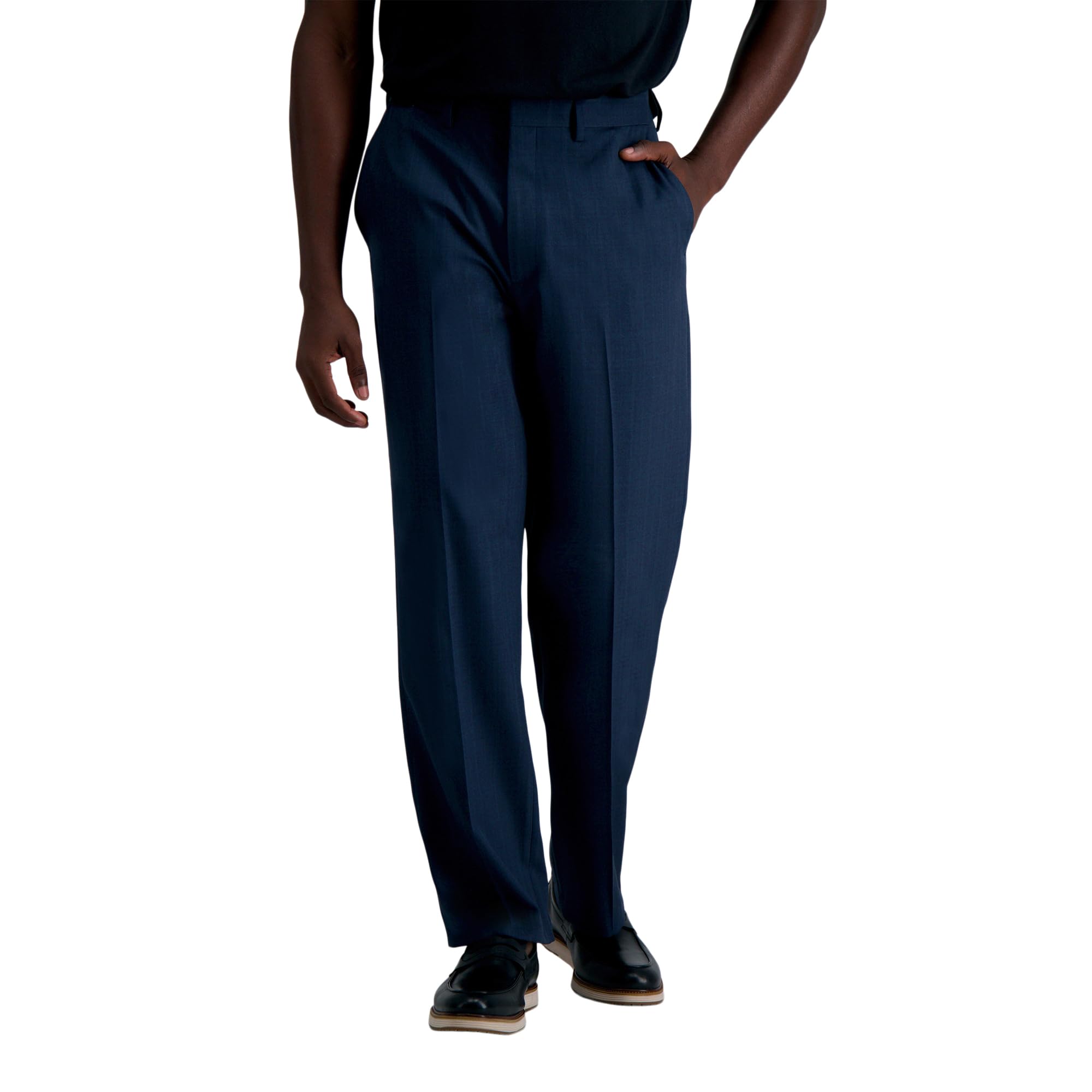 Haggar Men's Premium Comfort Straight Fit Dress Pant - Blue 36x30 Image
