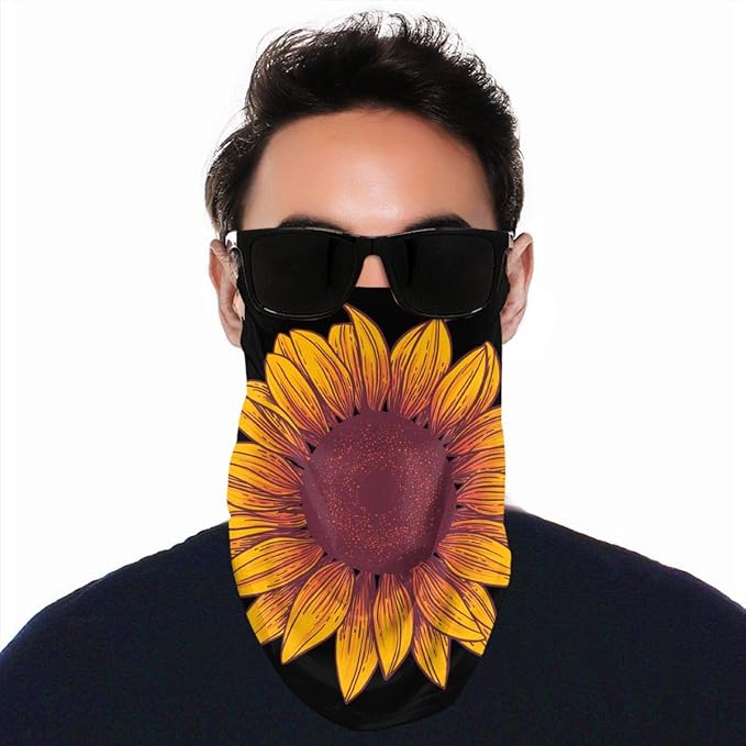 RZM YLY Sunflower Bandanas for Men Women Neck Gaiters with