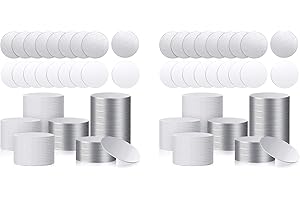 Danturfi Sublimation Blank Aluminum Stickers Set Round Blank Bezel Pendant Tray Aluminum Sheet, Sublimation Blank Discs (100P