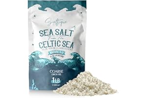 Celtic Salt Coarse 1lb - 100% Natural and Unrefined - Hand-Harvest Mineral Sea Salt (1lb Coarse)