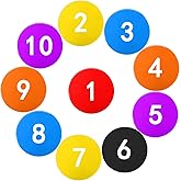 10 Pcs Poly Spots, Haploon 9 Inch Non Slip Floor Dots Sport Set for Drills Training Soccer Football Basketball Footwork Teaching Marker Field
