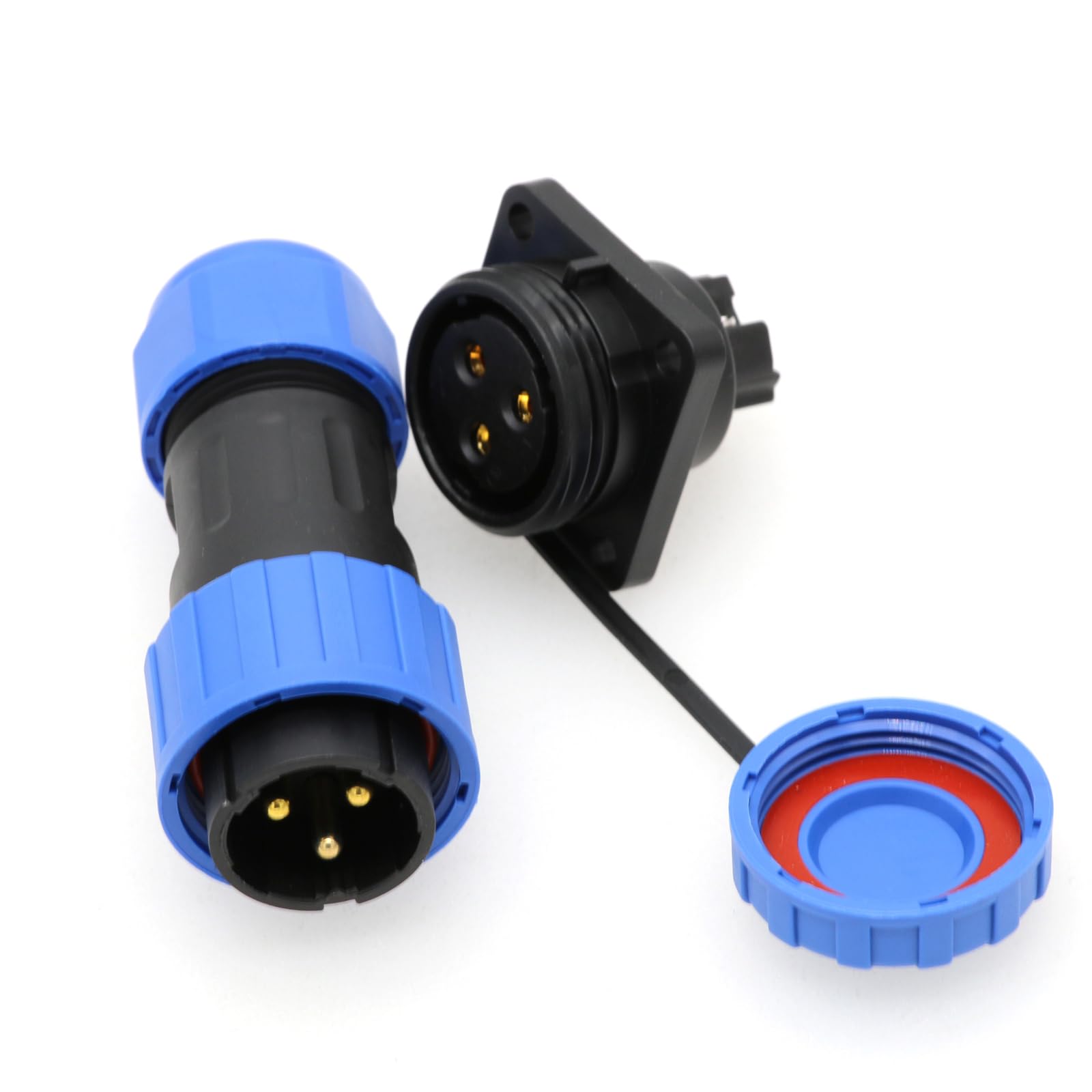 TY20 Screw Connection 2-7-Pin Back Nut/Flange/Docking/Square Cable Connector (3-Pin 25A, Square Series) — image 1