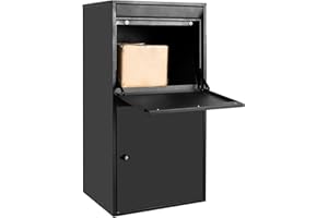 YOOBOX Package Delivery Boxes for Outside, 35'' x 17'' x 15.5'', Extra Large Mailbox for Parcel, Galvanized Steel Parcel Mailbox, Waterproof Lockable Anti-Theft Parcel Drop Box for Porch, Curbside