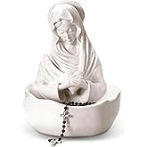 UEBB Our Lady of Grace Virgin Mary Keepsake Rosary Holder, 5" Blessed Mother, Resin Relic, Catholic Gifts for Women Religious Home Decor