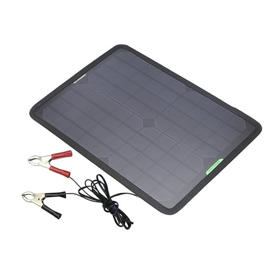 ALLPOWERS 18V 12V 10W Portable Solar Panel Ladegerät Maintainer Bundle mit Zigarettenanzünder-Stecker, Krokodilklemme für Aut