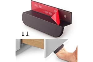 RVPEKUPE 1-Pack Under Cabinet Foot Pull with Adhesive and Screws, Hands Free Toe Foot Pull Opener for Kitchen Trash Cabinet Drawer, 4 Inch (Matte Black)