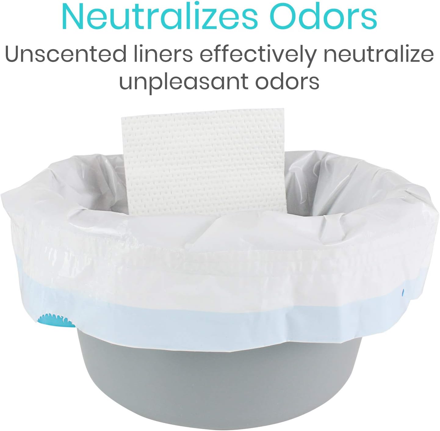 Vive 48 Pack of Commode Liners with Absorbent Pad - Disposable Replacement Bag - Fits Standard Adult Bariatric Bedside Commode Pail and Folding, Portable Toilet Chair - Absorbing Sheet Aid - Universal: Health & Personal Care