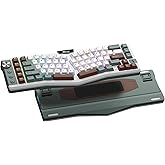 RK ROYAL KLUDGE A72 Alice Ergonomic Wireless Mechanical Keyboard w/Knob/Macro Keys/Touchable Nameplate, Tri-Mode 68% 72-Key G