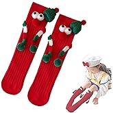 Christmas Hand in Hand Socks - Funny Xmas Couple Magnetic Holding 3D Doll Friendship Socks for Women, Men, Kids
