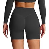 Aoxjox Metamorph Workout Biker Shorts for Women Tummy Control High Waisted Athletic Gym Running Deep V Yoga Short 6"