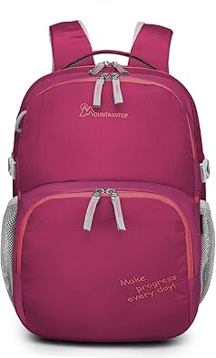 Amazon Mountaintop キッズ リュック 男の子 女の子 バッグ 子ども リュックサック小学生 通学 遠足 リュック バックパック デイパック 通塾バッグ 大容量 収納 防水 おしゃれ 04 ローズレッド 17l リュックサック