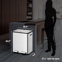 EKO EcoCasa 30L+30L Dual Trash Can with Recycle