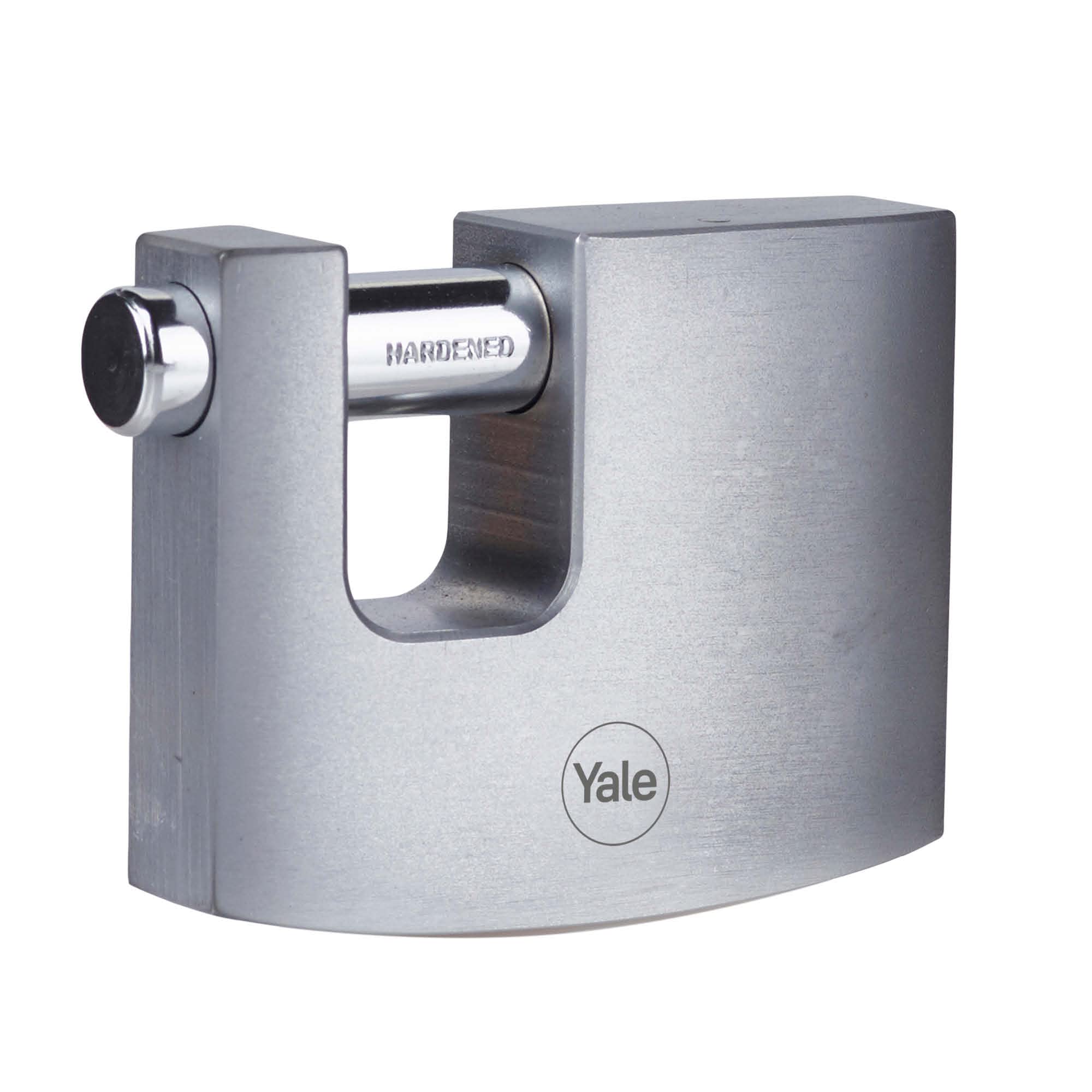 Yale Y124B/70/115/1 70mm Body Brass Padlock Chrome Finish Hardened Steel Hook 3 Keys