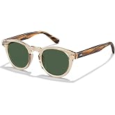 CARFIA Retro Acetate Polarized Round Mens Sunglasses Keyhole Male Shades | UV400 protection eyewears with Embossed Pattern Wire Core, Non-Fading Frame. Perfect for driving, beach, golf, daily, gifts.