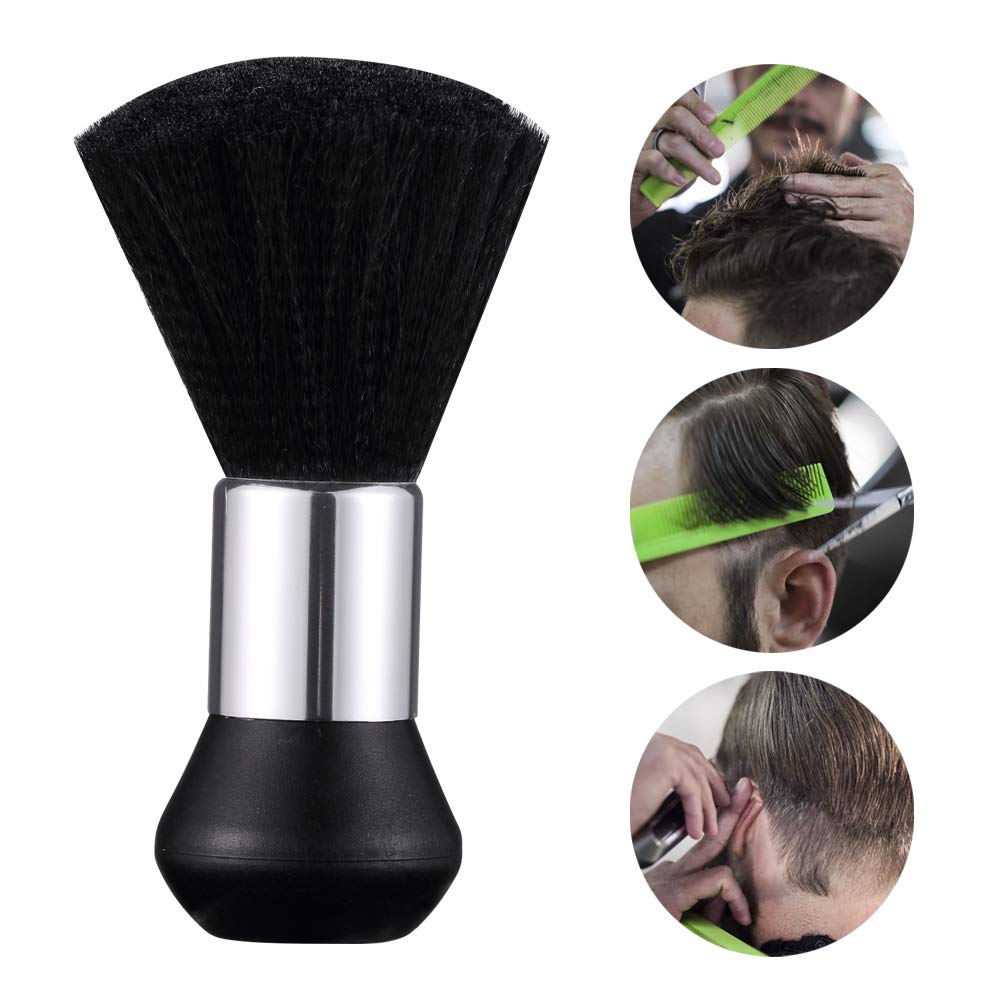 Surplex Hairdressing Brush Neck Duster Brushes for Hairdressers, Salon Hairdressing Hair Cutting Barber, Ultra Soft Bristles, Rubber Grip, Black