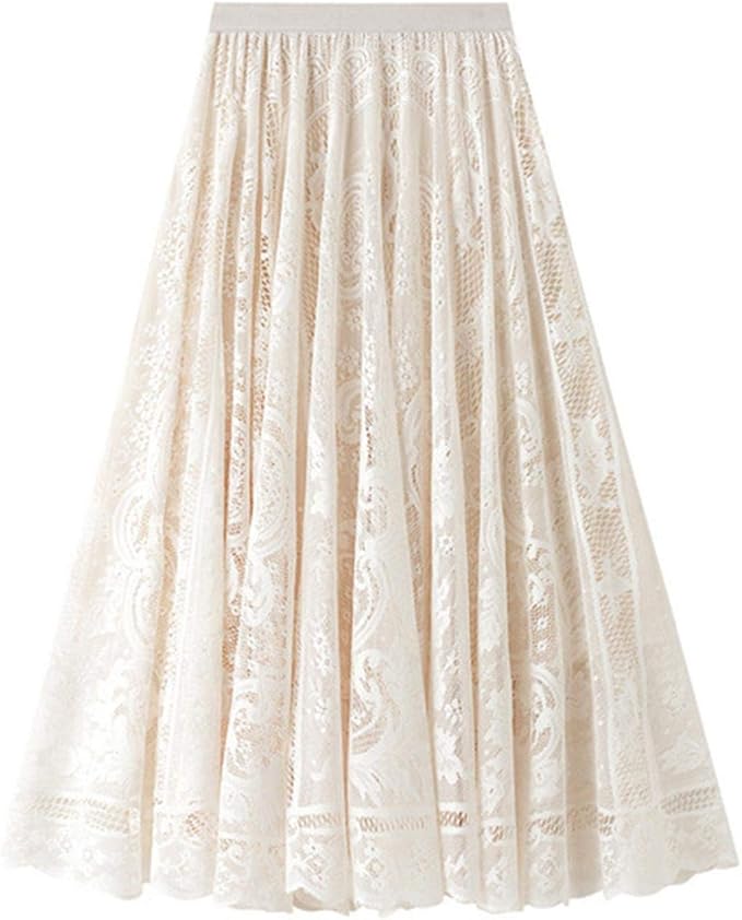 long lace maxi skirt