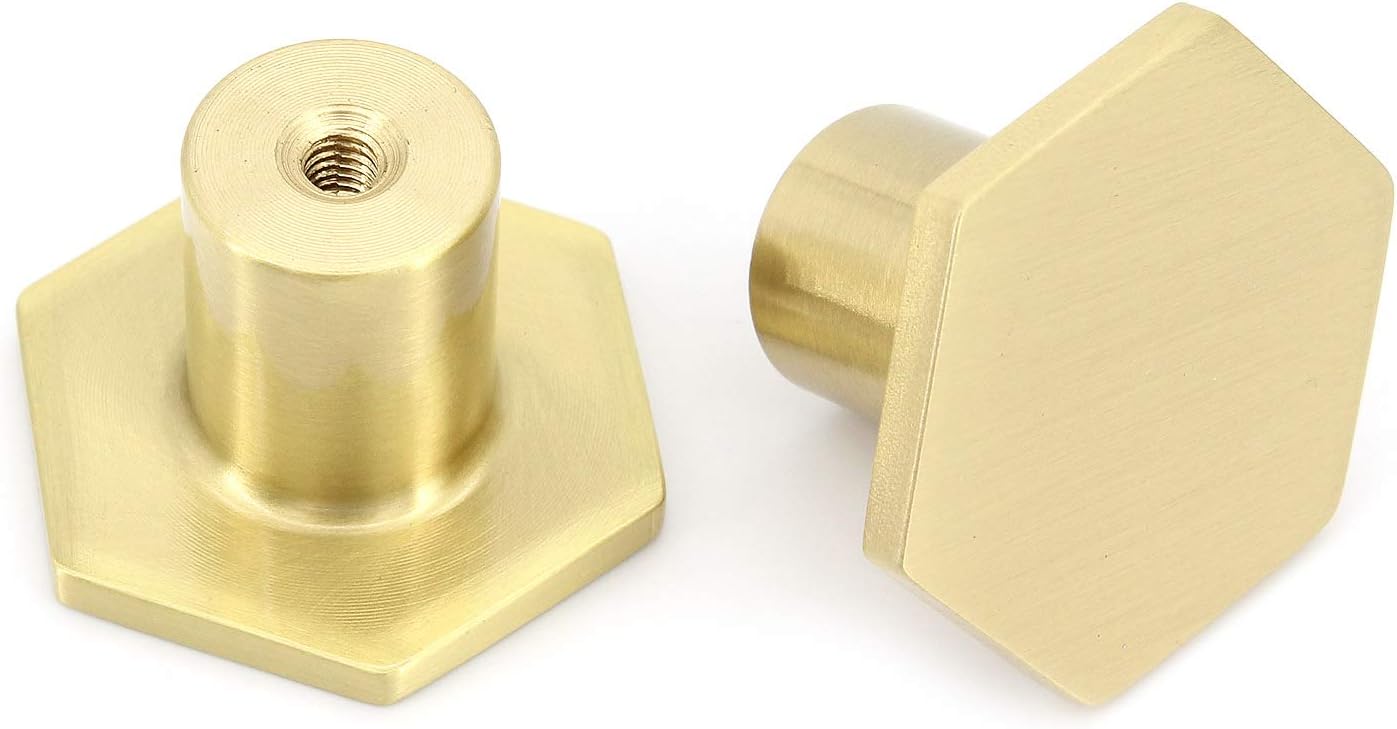 Solid Brass Hexagon Cabinet Knobs - Image 4